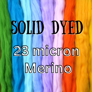 23 MICRON MERINO SOLID DYED -  GROUP SALE FIBER