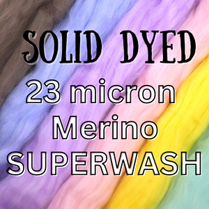 23 SUPERWASH 23 MICRON MERINO SOLID DYED - GROUP SALE FIBER