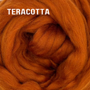 23 micron Merino - TERRACOTTA  -1 pound -  give up to 3 weeks for shipping