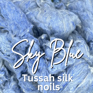 Tussah Silk Noils SKY BLUE - by the ounce - M