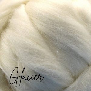 NEW BLEND! GLACIER- 18 micron Merino, Bleached tussah silk -1 pound pre-order give 2 to 3 weeks for shipping