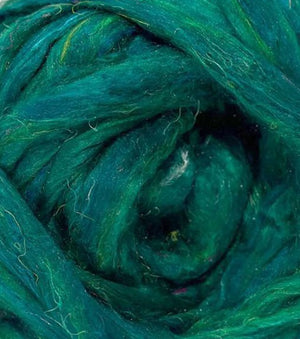 LILY PAD Pulled Sari Silk Roving - By The Ounce - J