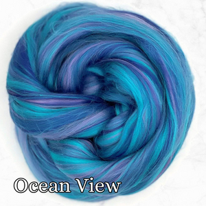 100% BAMBOO BLEND - OCEAN VIEW - Bamboo Rayon Milled Blend Combed Top - one pound pre-order - Please allow up to 3 weeks for shipping
