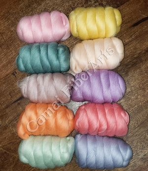 PASTEL- 23 micron Merino sampler -  1.1 pounds - (group sale) ** give up to three weeks for shipping**