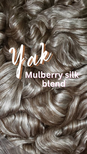YAKKITY YAK - 50/50  Brown Yak/Mulberry silk combed top - 1 pound group sale pre-order
