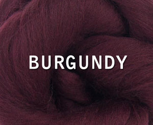 23 mic Merino BURGUNDY Combed Top - BY THE OUNCE - m