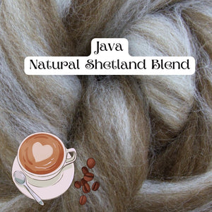 SHETLAND Natural Blend Combed Top - JAVA - ONE POUND - GROUP ORDER