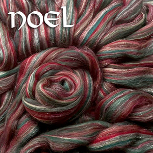 SPECIAL PRE-HOLIDAY SALE - NOEL - 90/10 Corriedale, glitter blend - 8-OUNCE PACK  **please give up to 3 weeks for shipping**