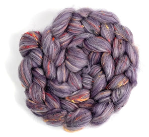 PURPLE FIG -  NEW BLEND! Polwarth and Viscose Nepps - 1 pound **please give up to 3 weeks for shipping **