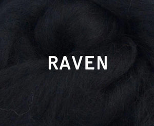 Corriedale Combed Top RAVEN - by the ounce - M