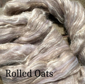 ROLLED OATS - 23 micron Merino, Blue Faced Leicester, Viscose Bits, Bamboo Rayon and Flax/Linen - By The Pound - Group Presale