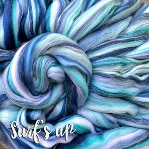 New Arrival SURF'S UP 23 micron Merino Blend Combed Top - 1 Pound Group Presale