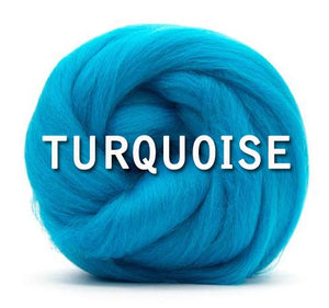 18 mic Merino Superfine - TURQUOISE/cyan -BY THE OUNCE IN STOCK - M