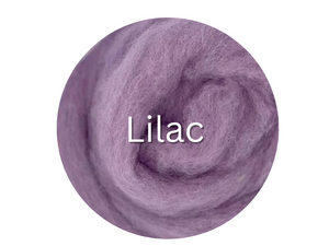$2 for Tuesday! Corriedale carded sliver LILAC - great for needle felters or woolen spinners - 1 Ounce - J