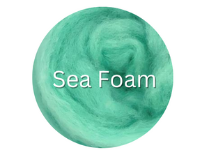 Corriedale carded sliver  SEA FOAM - great for needle felters or woolen spinners - GROUP SALE - ONE POUND **PLEASE GIVE 2 TO 3 WEEKS FOR SHIPPING