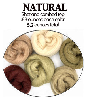 SHETLAND Felting/carding/spinning samplers - 15 ounces (three 5 ounce sampler packs) - Shetland