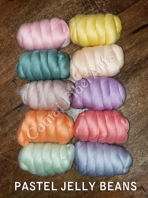 PASTEL- 23 micron Merino sampler -  1.1 pounds - (group sale) ** give up to three weeks for shipping**