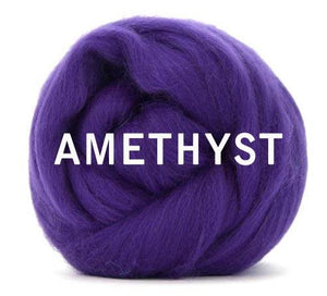 18 Micron Superfine Merino AMETHYST  Combed Top- by the ounce - M