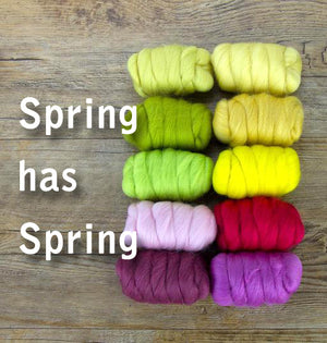SPRING HAS SPRUNG -   23 micron merino sampler -  1.1 pounds  (group sale) ** give up to three weeks for shipping**