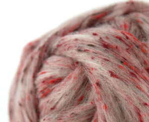TWEED COLOR POP - VERY BERRY - South American Wool and Viscose Nepps - By The Pound - Group Presale