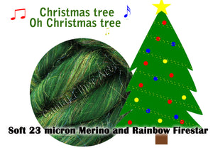 SPECIAL PRE-HOLIDAY OFFER - Christmas tree, Oh Christmas Tree - Merino/Rainbow Firestar -8-OUNCE PRE-SALE - Please allow up to 3 weeks for shipping