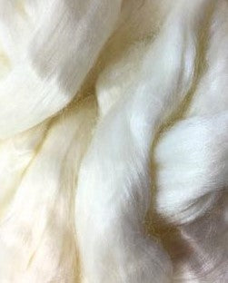 DEAL OF THE DAY - White Eri peace silk combed top - BY THE OUNCE IN STOCK - J