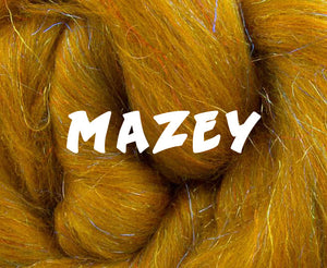 Mazey Ohh Shiny 23 micron Merino and Rainbow Firestar Blend - By the Ounce - J