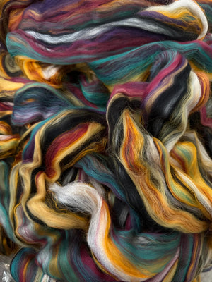 ORION NEBULA custom milled 23 micron Merino, bamboo rayon and snow on the mountain nylon -by the ounce - m