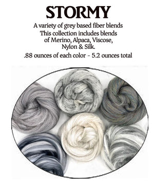 GROUP SALE -  STORMY Felting/carding/spinning various blend samplers - 15 ounces (three 5 ounce sampler packs)