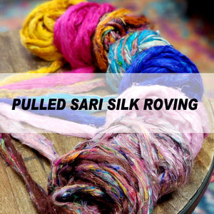 Pulled Sari Silk Roving