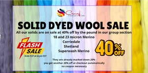 SOLID DYE WOOL FLASH SALE!