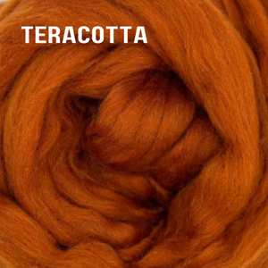 23 mic Merino - TERRACOTTA  -1 pound -  give up to 3 weeks for shipping