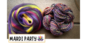 NEW CUSTOM BLEND!  MARDI PARTY - 23 micron merino custom milled blend just in.  one ounce in stock