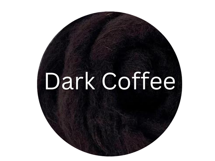 In Stock - Carded Corriedale Sliver DARK COFFEE One Ounce - J