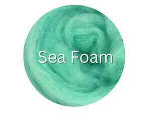 In Stock - Carded Corriedale Sliver SEA FOAM One Ounce - J