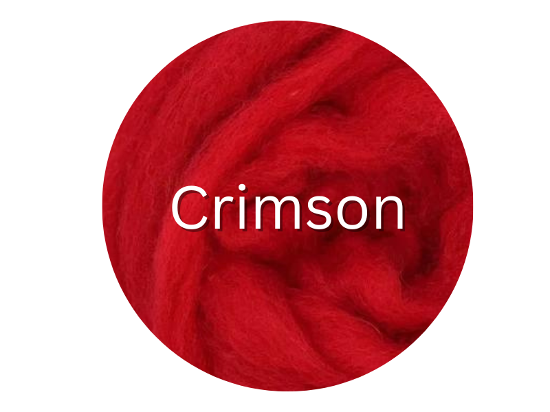 BUY TWO OUNCES GET ONE OUNCE FREE!  Carded Corriedale Sliver CRIMSON  J