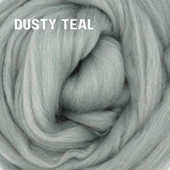 23 mic Merino - DUSTY TEAL -1 pound - please give up to 3 weeks for pre-order fibers