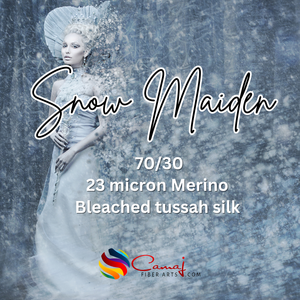 Snow Maiden - 70/30 Undyed 23 micron Merino & Tussah Silk - BY THE OUNCE IN STOCK - M