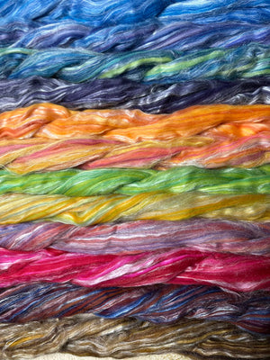 70/30 Merino and Tussah Silk Sampler - 2 PACK 20 OUNCE TOTAL PRE-ORDER please give up to 3 weeks for shiping pre-order fibers