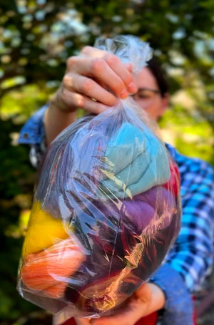 No junk Mystery Mixed Dyed Combed Top Grab Bag - 8 Ounces - J