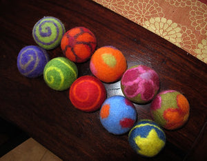 Leaping sheep Dryer balls WOOL DRYER OR FELTING BALL pack of four 8 cm in diameter