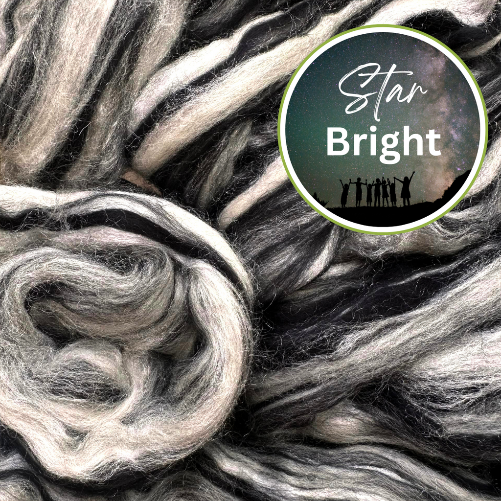 STARBRIGHT - 18 micron Merino/firestar blend  - 1 ounce - GIVE UP TO 8 WEEKS FOR DELIVERY OF CUSTOM MILLED FIBERS