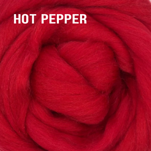 23 mic Merino - HOT PEPPER -  1 pound- Please allow up to 3 weeks for shipping