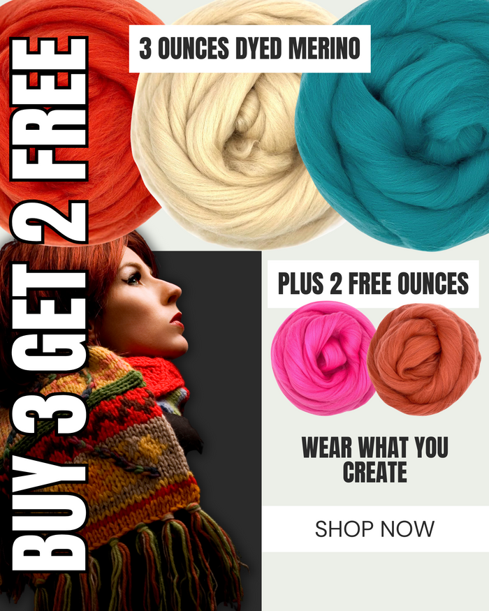 BUY 3 GET 2 FREE! 1 Ounce each of Begonia, Biscuit, Cerulean, Flo Pink and Terracotta 23 mic Merino