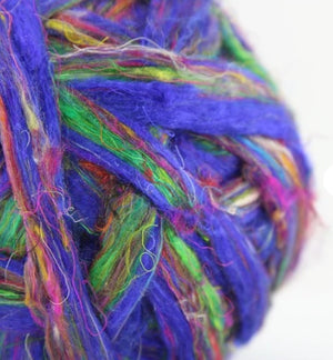 Pulled Sari Silk Roving CARNIVAL - 1 POUND - please give up to 3 weeks for shipping