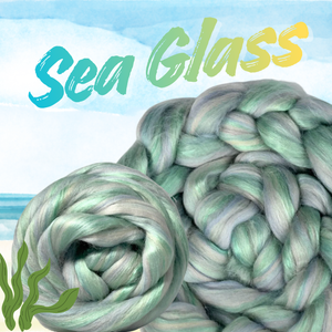 NEW BLEND! SEA GLASS 80% MERINO WOOL / 20% MULBERRY SILK  - by the ounce in stock - j