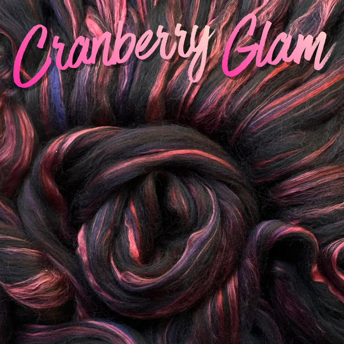 NEW BLEND! CRANBERRY GLAM - 75% Blue Faced Leicester Wool. 25% Mulberry Silk - 20% off by the pound **please give up to 3 weeks for shipping**