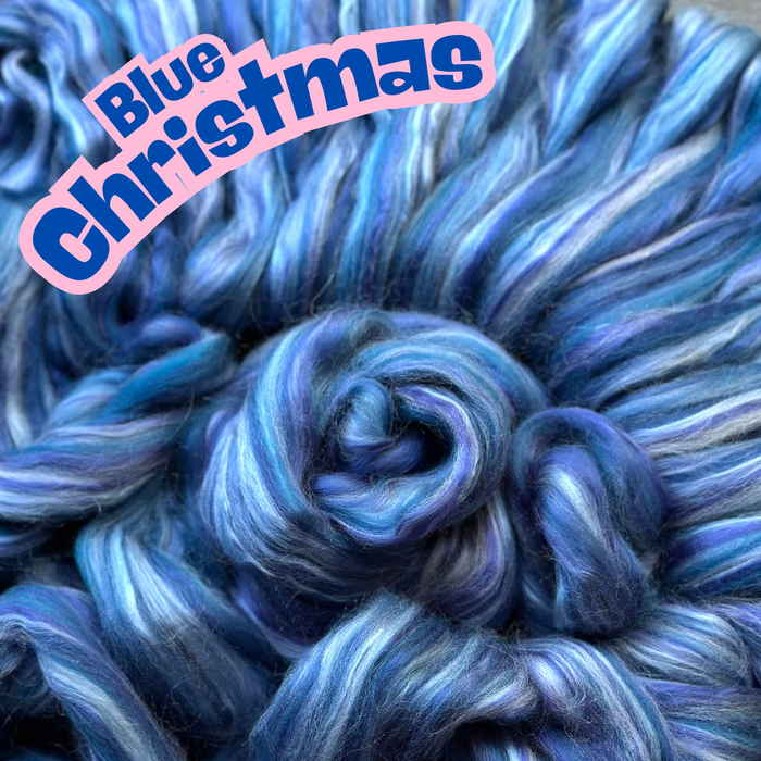 NEW HOLIDAY BLEND! BLUE CHRISTMAS Blue Faced Leicester/bamboo- 20% off by the pound **please give up to 3 weeks for shipping**
