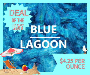 Deal of the Day! Pulled Sari Silk Waste Roving BLUE LAGOON  - 1 Ounce - Sold by Jessica