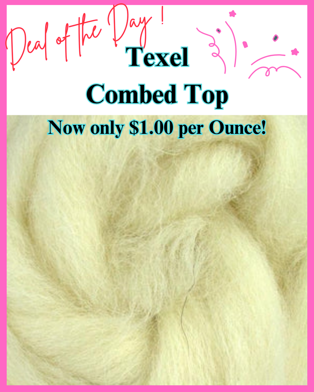 $1.00 Deal of the Day! Texel combed top - by the ounce - J